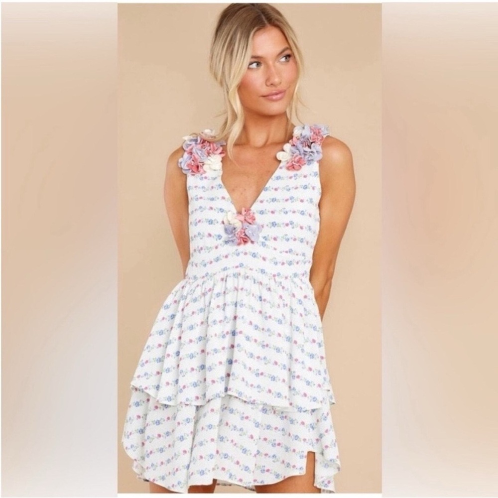 LoveShackFancy shyna dress lilac cream